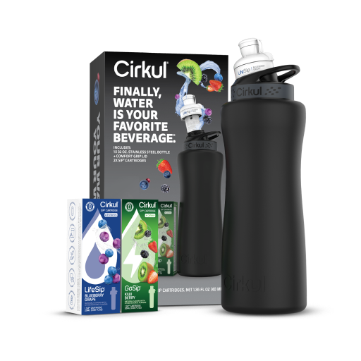 32oz. Matte Black Stainless Steel Bottle Starter Kit H4